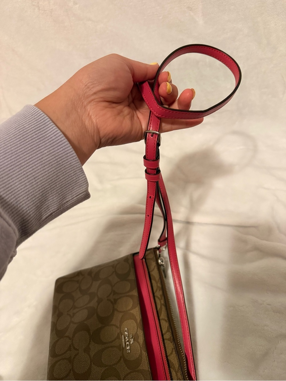 Coach East/West Pop Up Crossbody with Pink Leather Removable Pouch - Picture 8 of 15